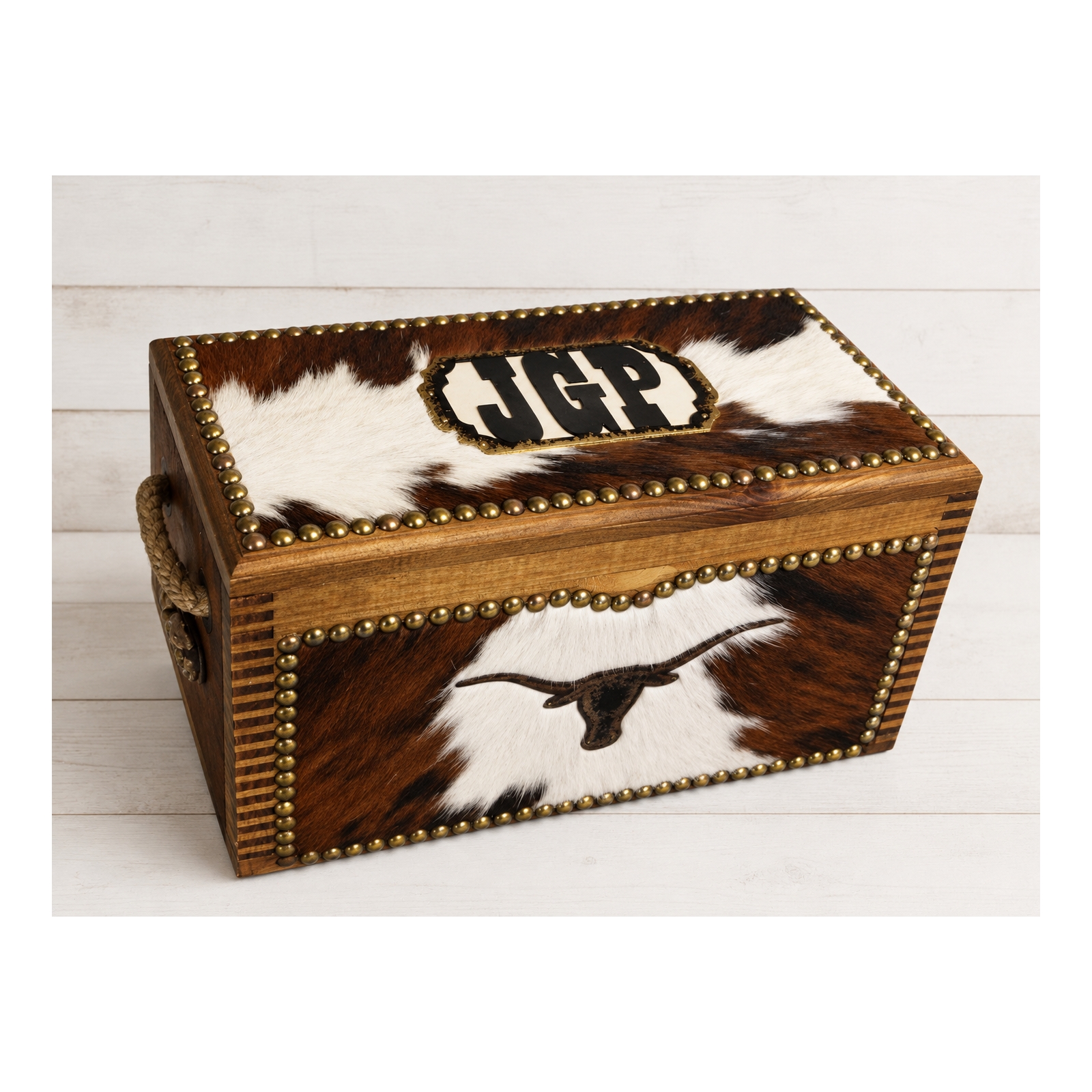 Personalized Western Cowhide Tack & Ammo Box